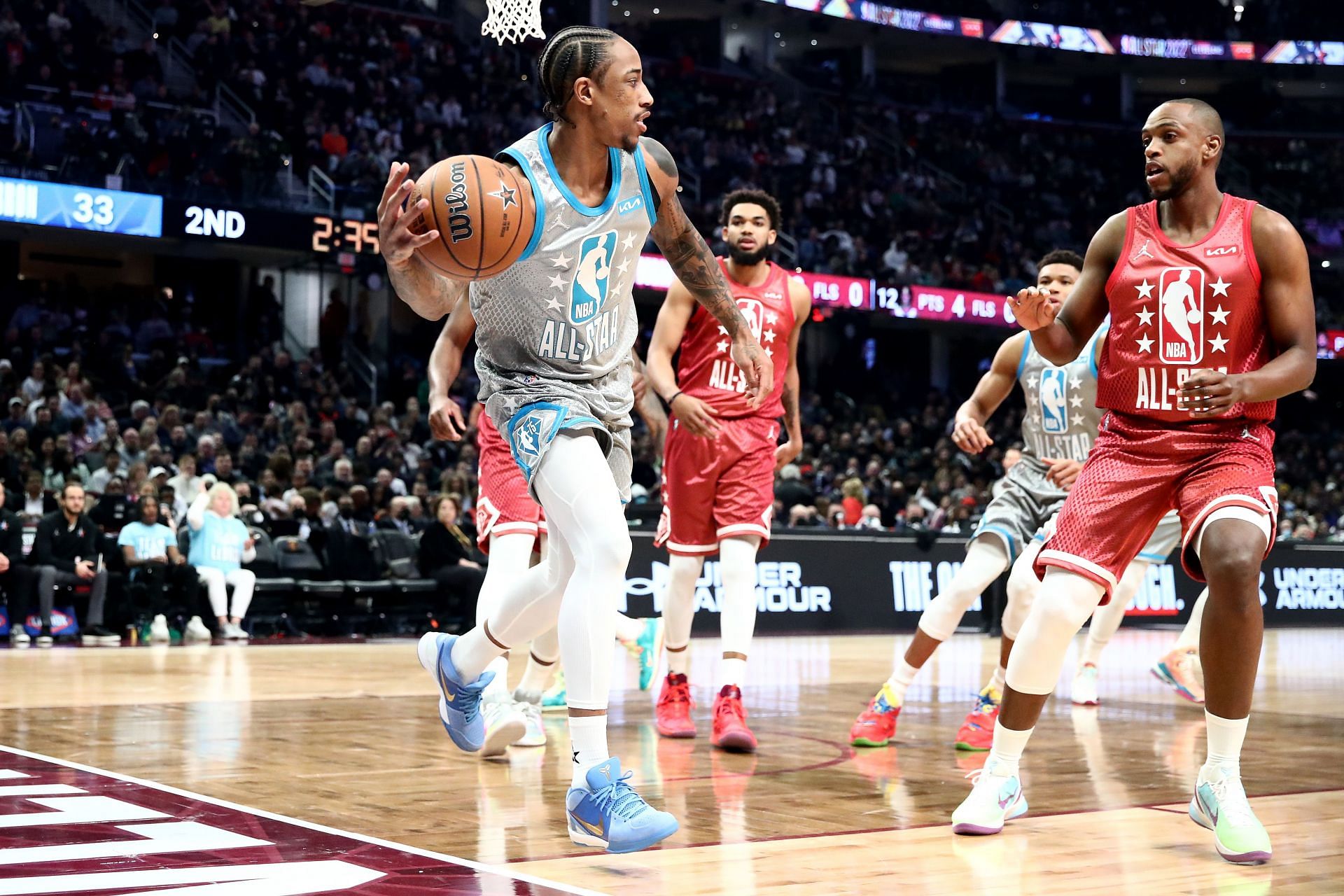 DeMar DeRozan in action at the All-Star Game.