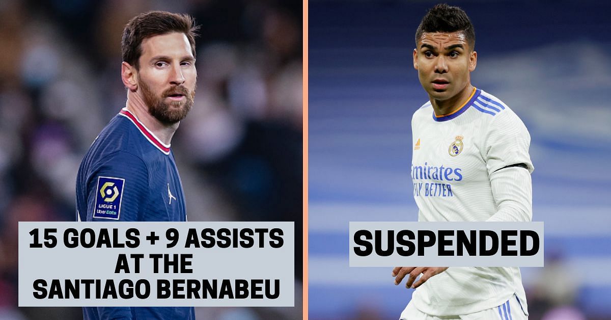 Lionel Messi of PSG and Casemiro of Real Madrid