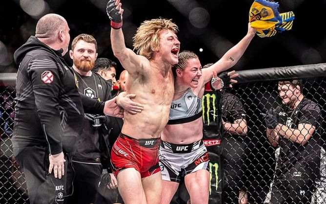 Watch: Paddy Pimblett loses it watching Molly McCann's devastating finish of Luana Carolina at UFC London