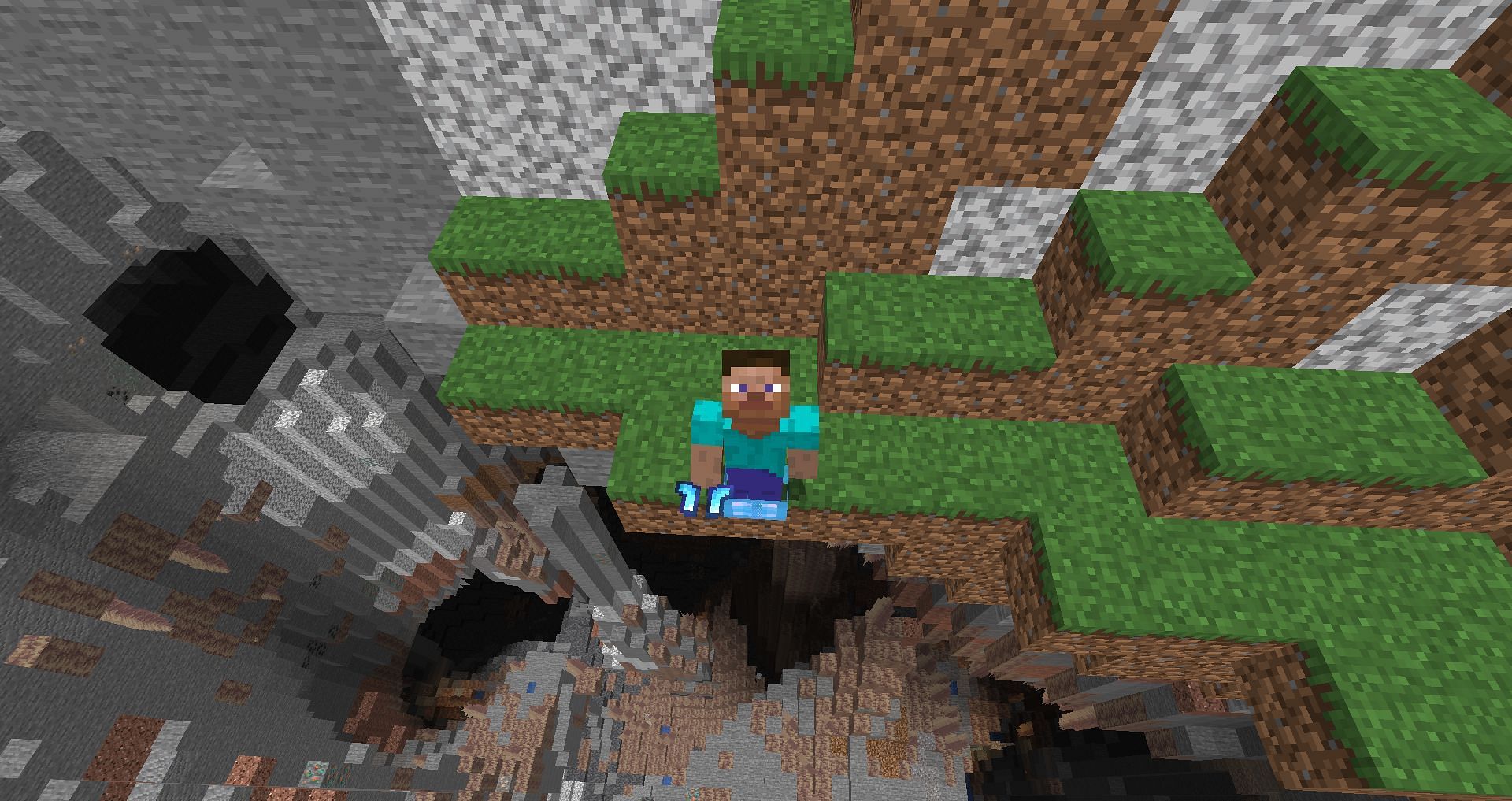 One wrong step can cause death, so don&#039;t forget to use Feather Falling (Image via Mojang)