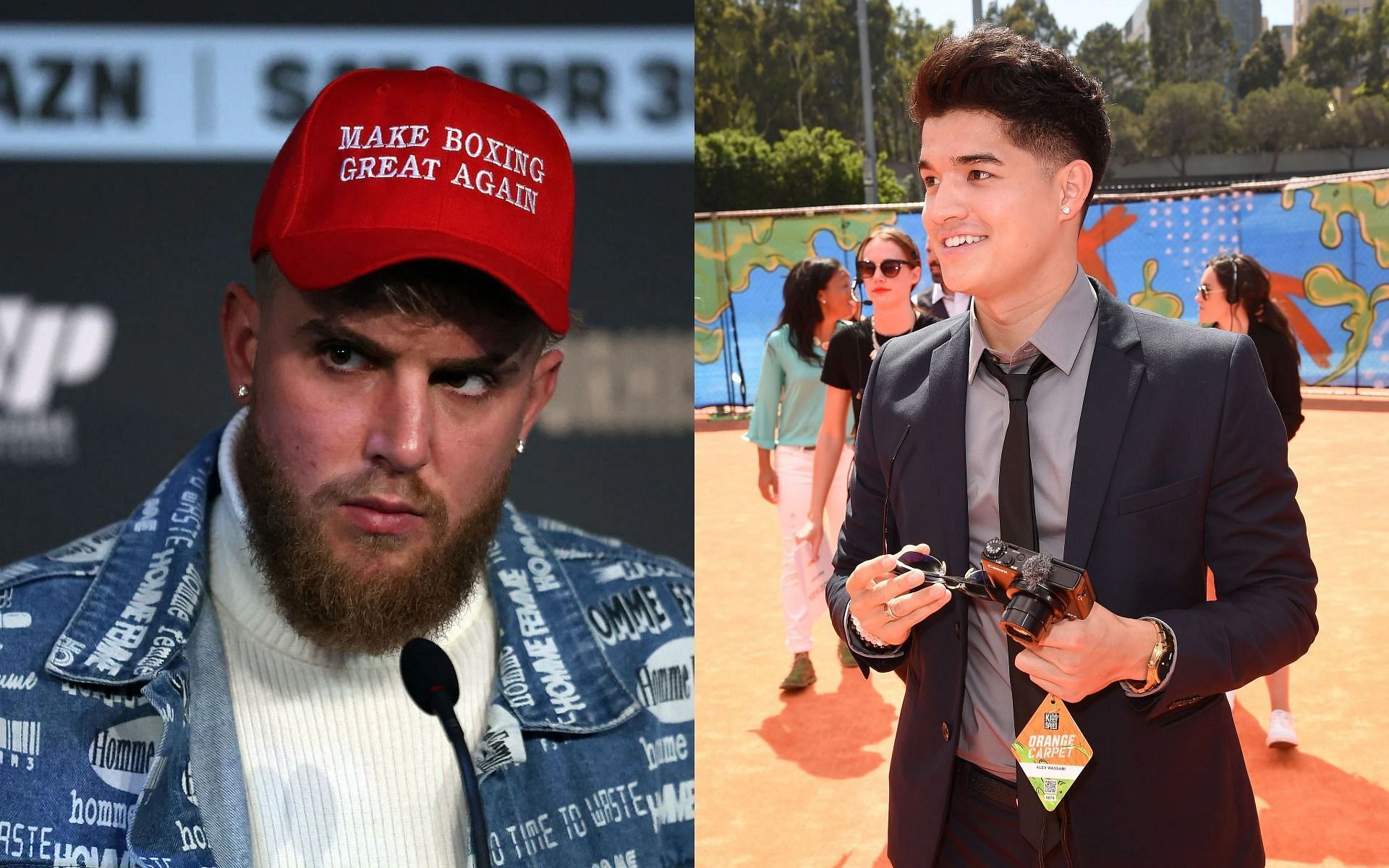 Jake Paul (L) has signed Alex Wassabi (R) to Most Valuable Promotions