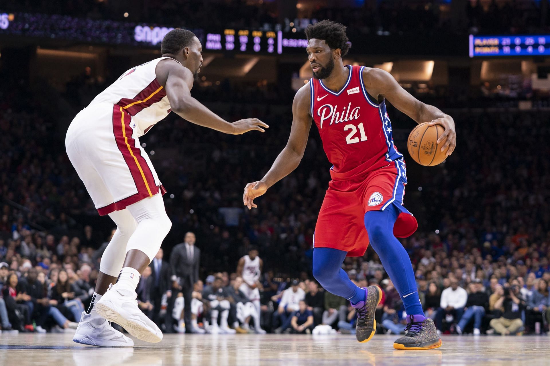 A potential preview of the Eastern Conference Finals happens on Saturday when the visiting Philadelphia 76ers battle the Miami Heat. [Photo: All U Can Heat]