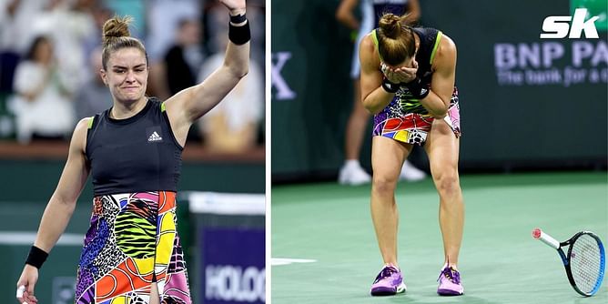 Watch: Maria Sakkari fights back tears after beating Paula Badosa to reach Indian Wells final