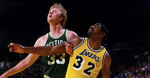 Magic Johnson was inconsolable after losing to Larry Bird in the 1984 NBA Finals. [Photo: Basketball Forever]