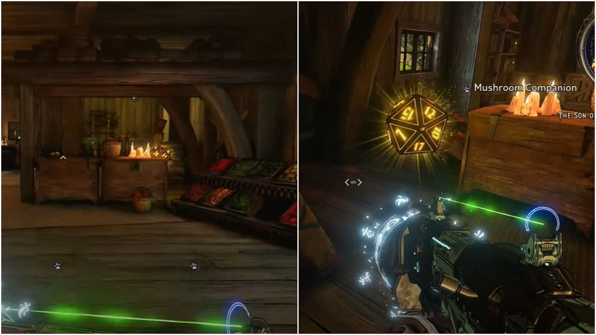 Another Lucky Dice may be found behind the vegetable stalls (Image via WoW Quests/YouTube)