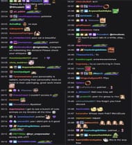 Twitch chat reacting to the streamer's news (Images via Twitch chat)