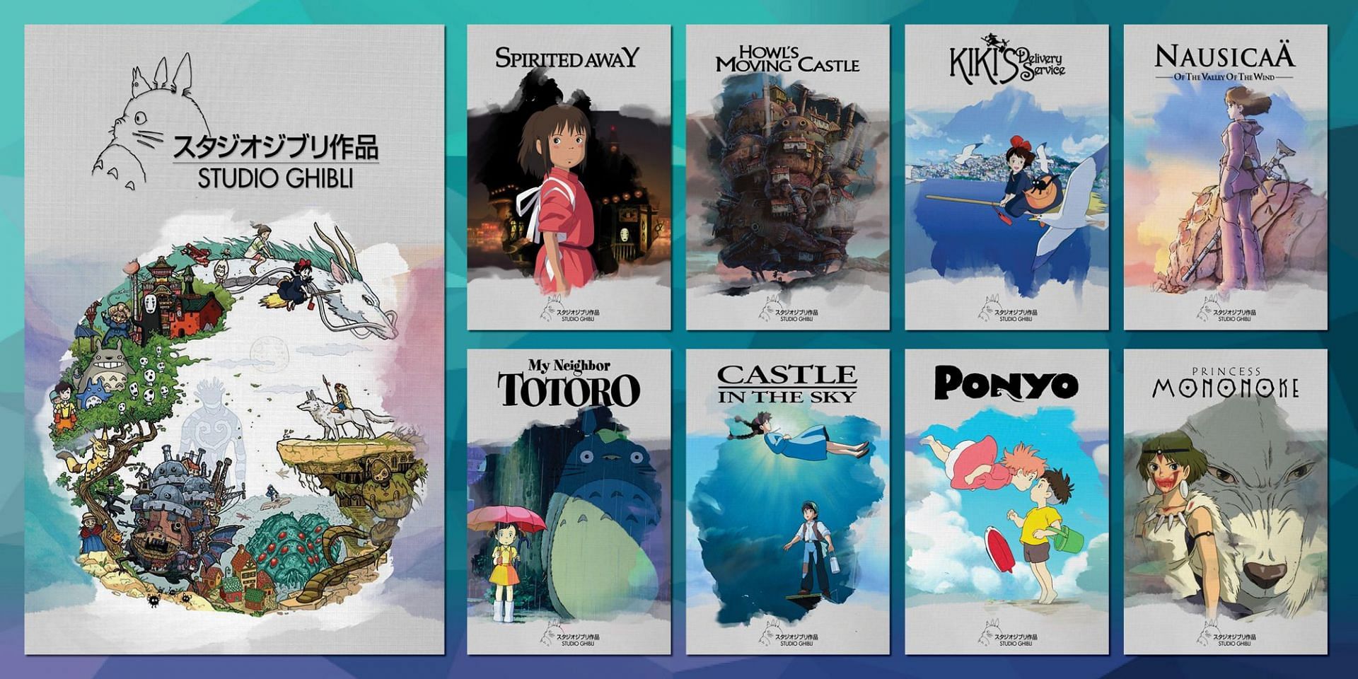 Fanmade Studio Ghibli collection posters (Image via dannybeaton/Reddit)