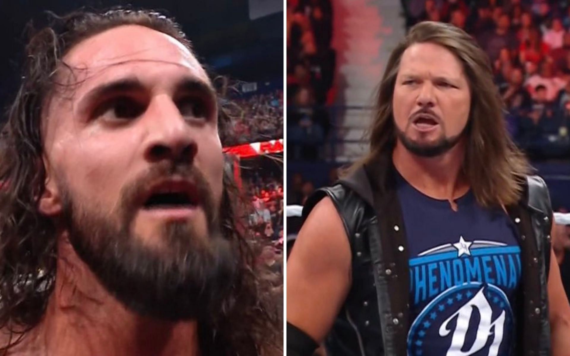 Seth Rollins (left); AJ Styles made his return to the red brand (right)