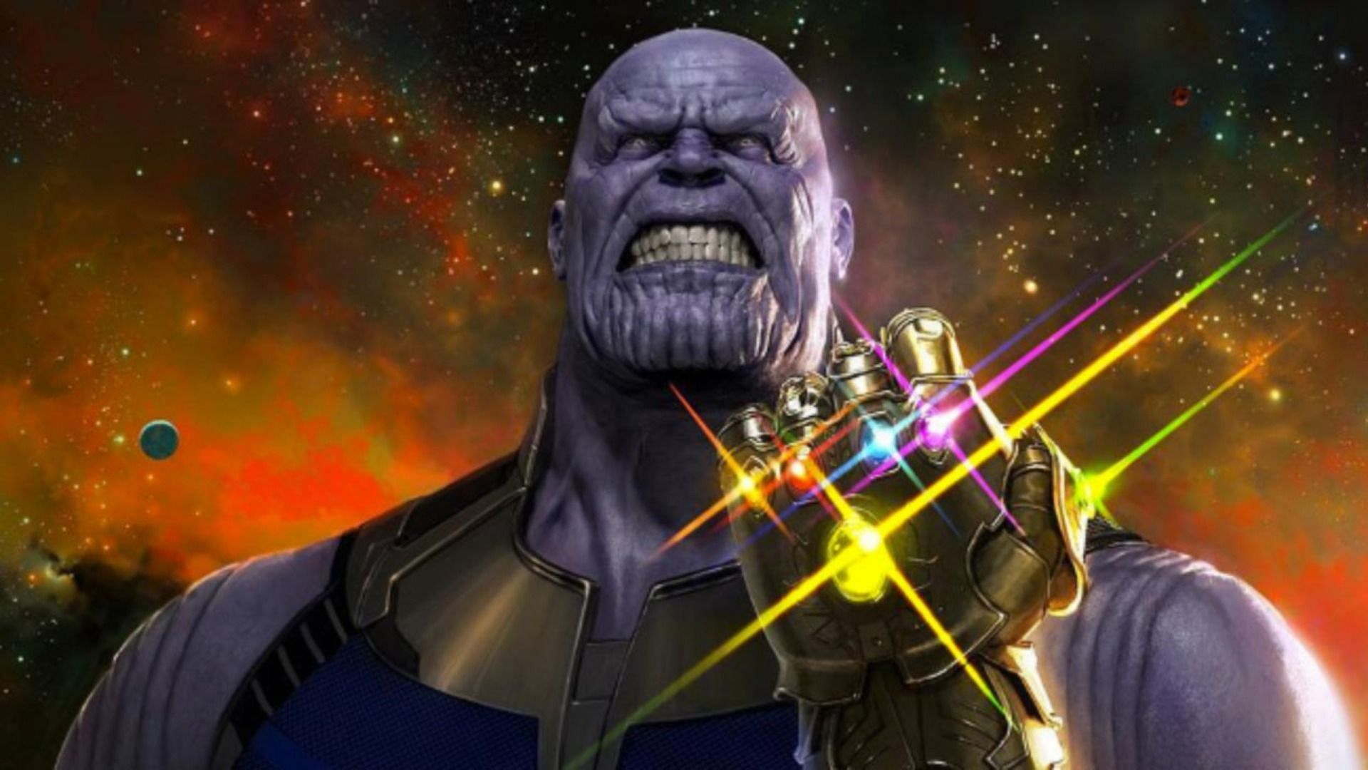 Thanos with the Infity Gauntlet can give a rough time to even the most powerful superheroes (Image via Marvel)