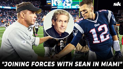 Former HC Sean Payton and QB Tom Brady (Source: Rob Carr/Sean Gardner/ Getty Images) Inset: Skip Bayless