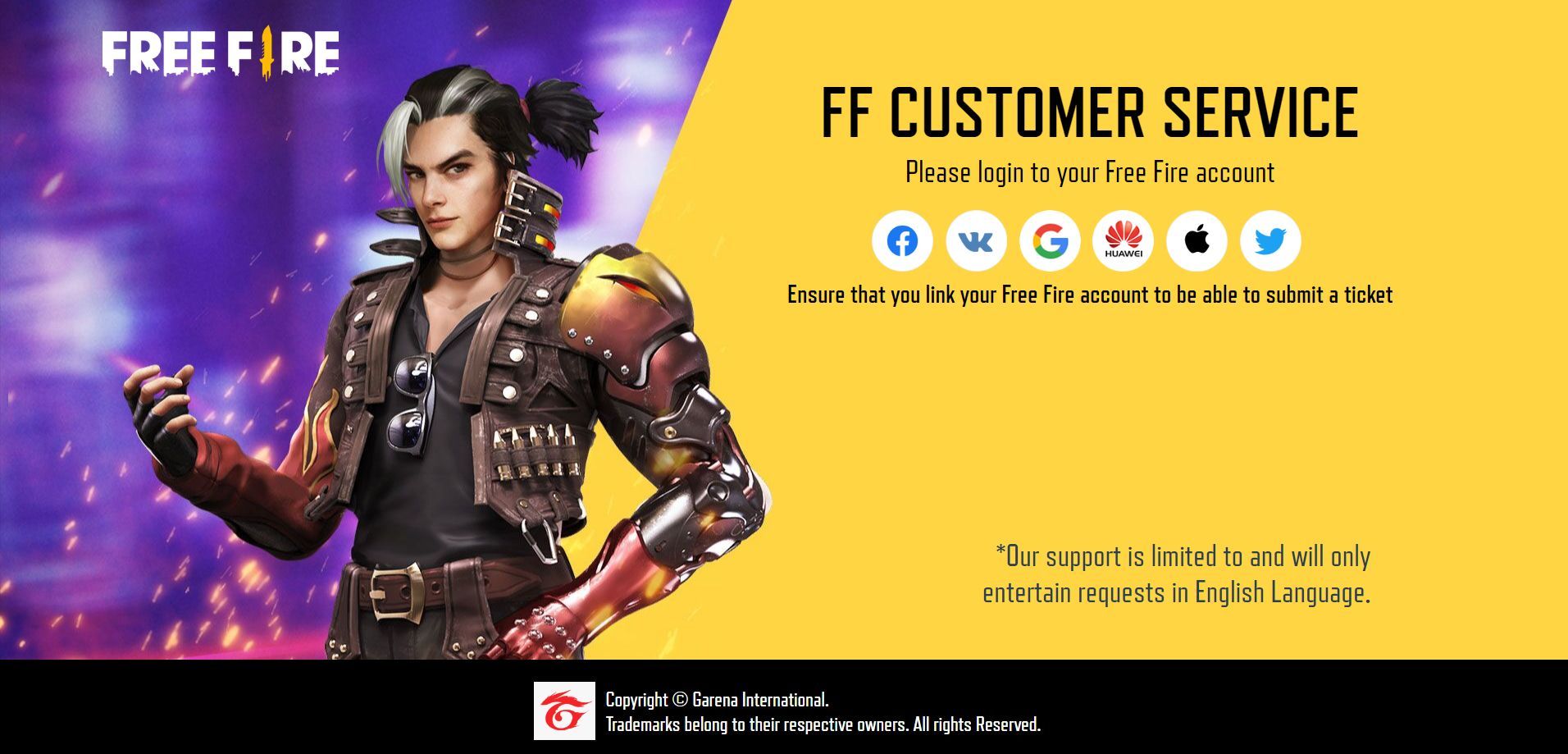 Free Fire customer care: Is there a support section to report in game