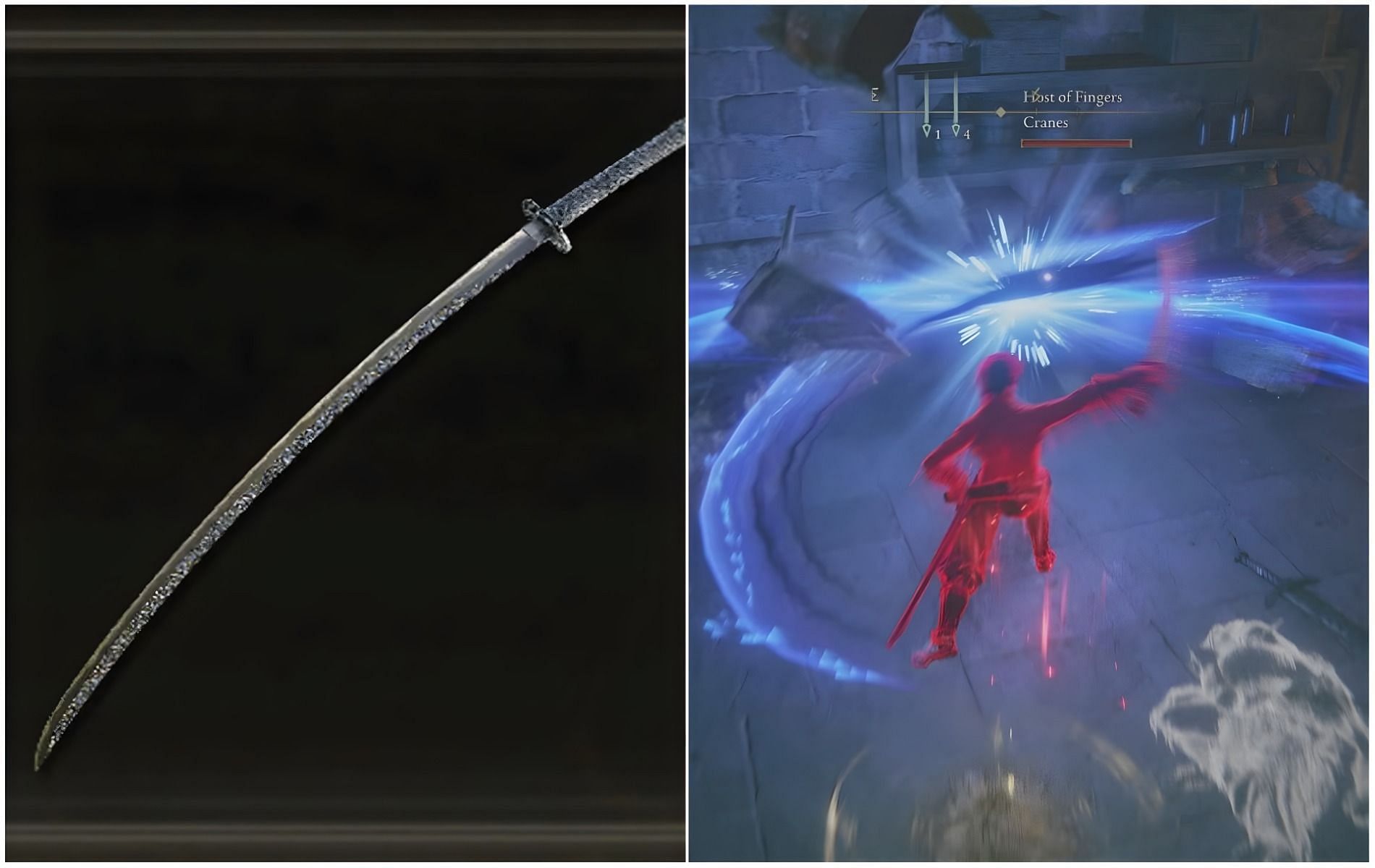 Obtaining the Moonveil Katana in Elden Ring (Images via FromSoftware and YouTube/Versona Vyzelta)