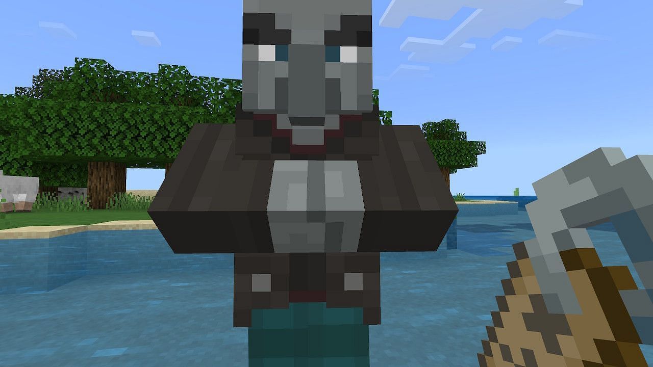 Changing a Vindicator&#039;s name to Johnny can have some hilarious results (Image via Minecraft)