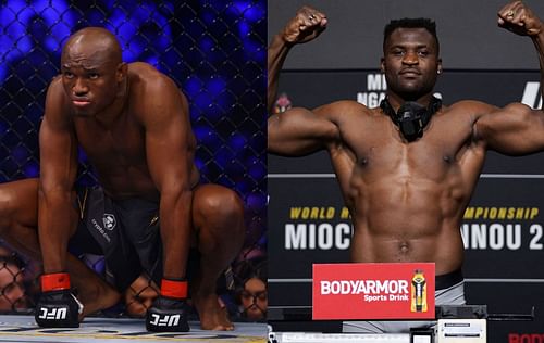 Kamaru Usman (left) and Francis Ngannou (right)