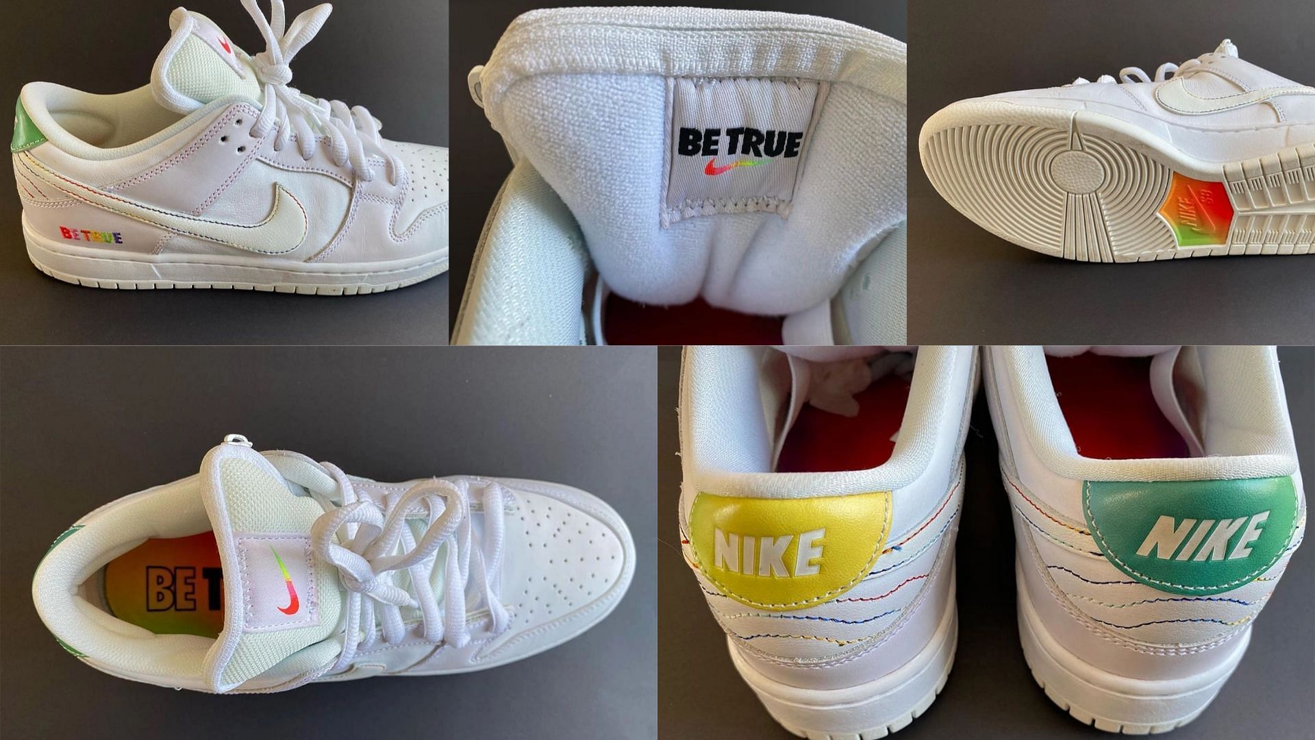 Nike SB Dunk Low &#039;Be True&#039; shoes (Image via Sportskeeda)