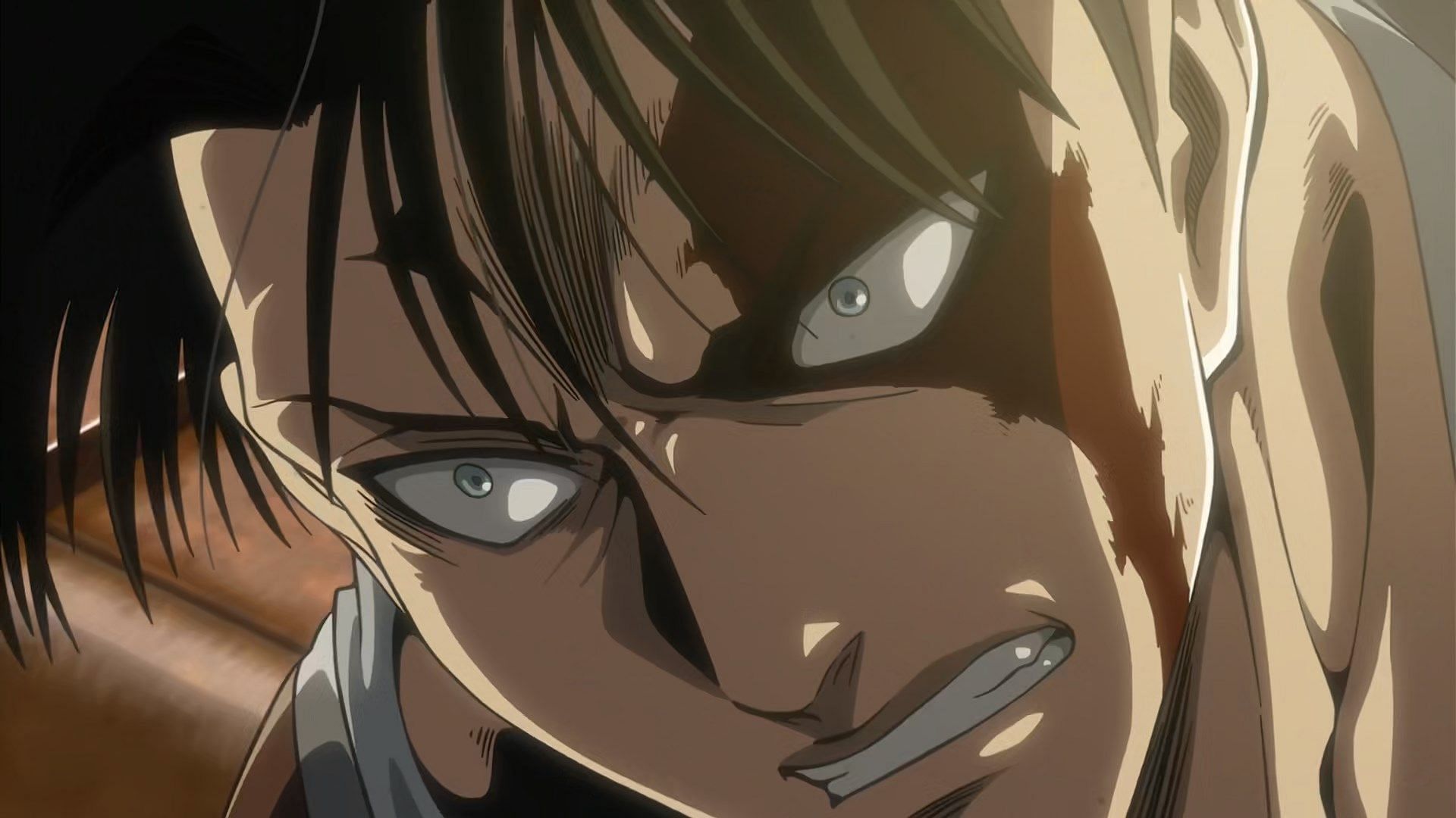 Levi as seen in the series&#039; anime (Image via Wit Studios)