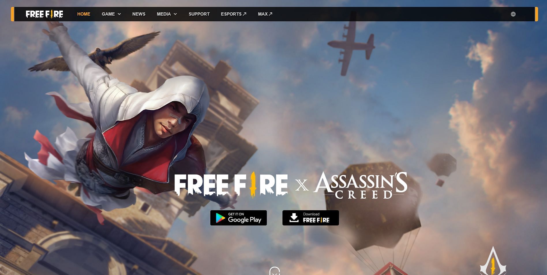 Free Fire&#039;s official website (Image via Garena)