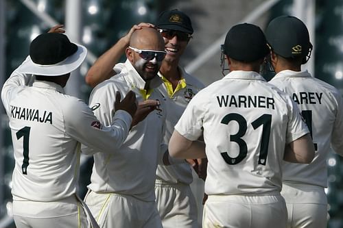 Nathan Lyon's five-fer bowled Australia to a famous win in Lahore. Pic: ICC