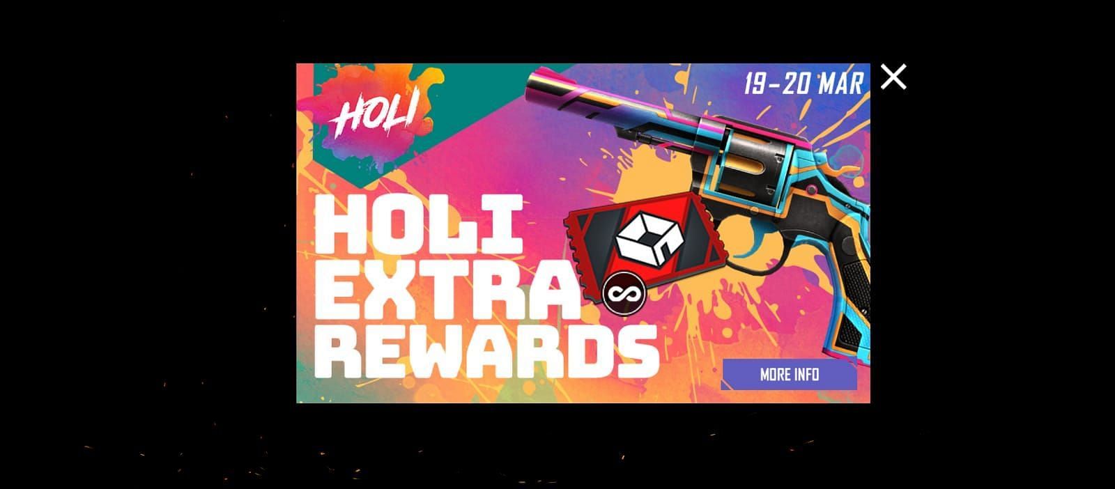 Holi Extra Rewards event (Image via Garena)