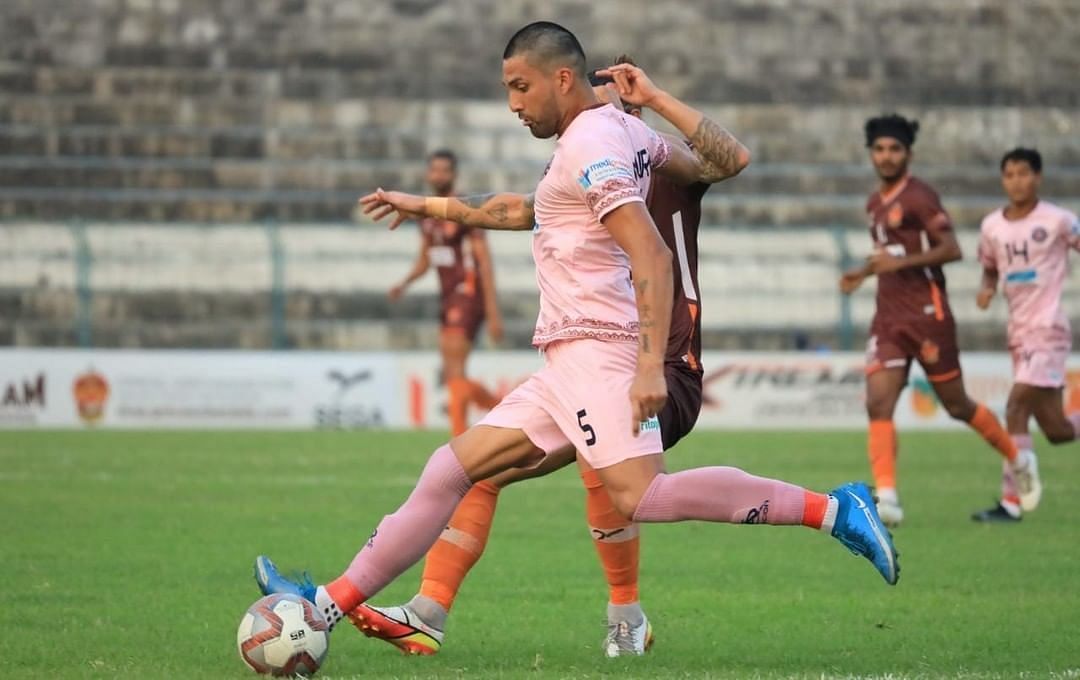 Rajasthan United FC in action against Gokulam Kerala FC in the I-League (Image Courtesy: I-League Instagram)