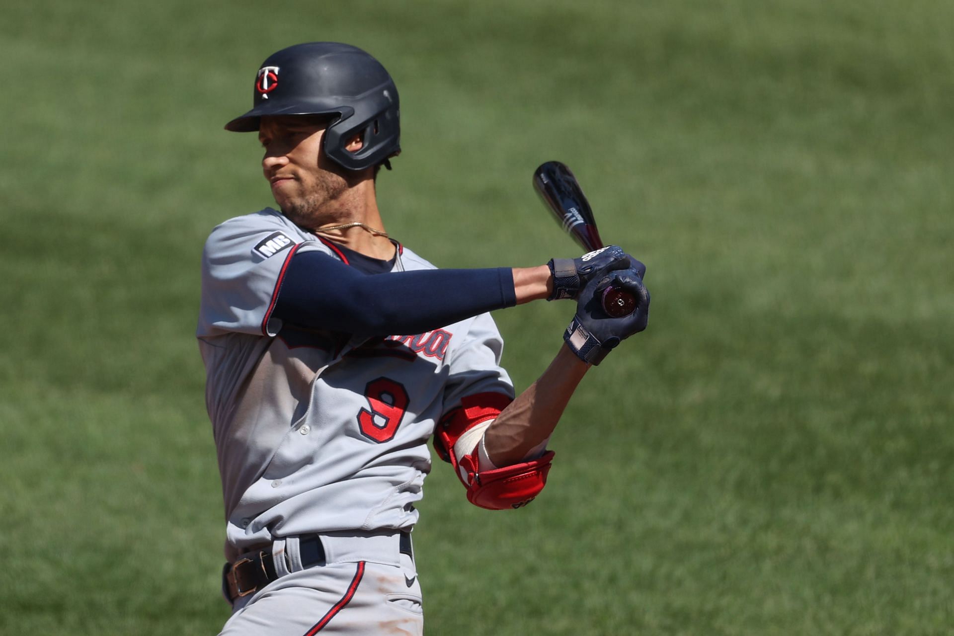 Andrelton Simmons takes a warmup swing during a Minnesota Twins v Baltimore Orioles game