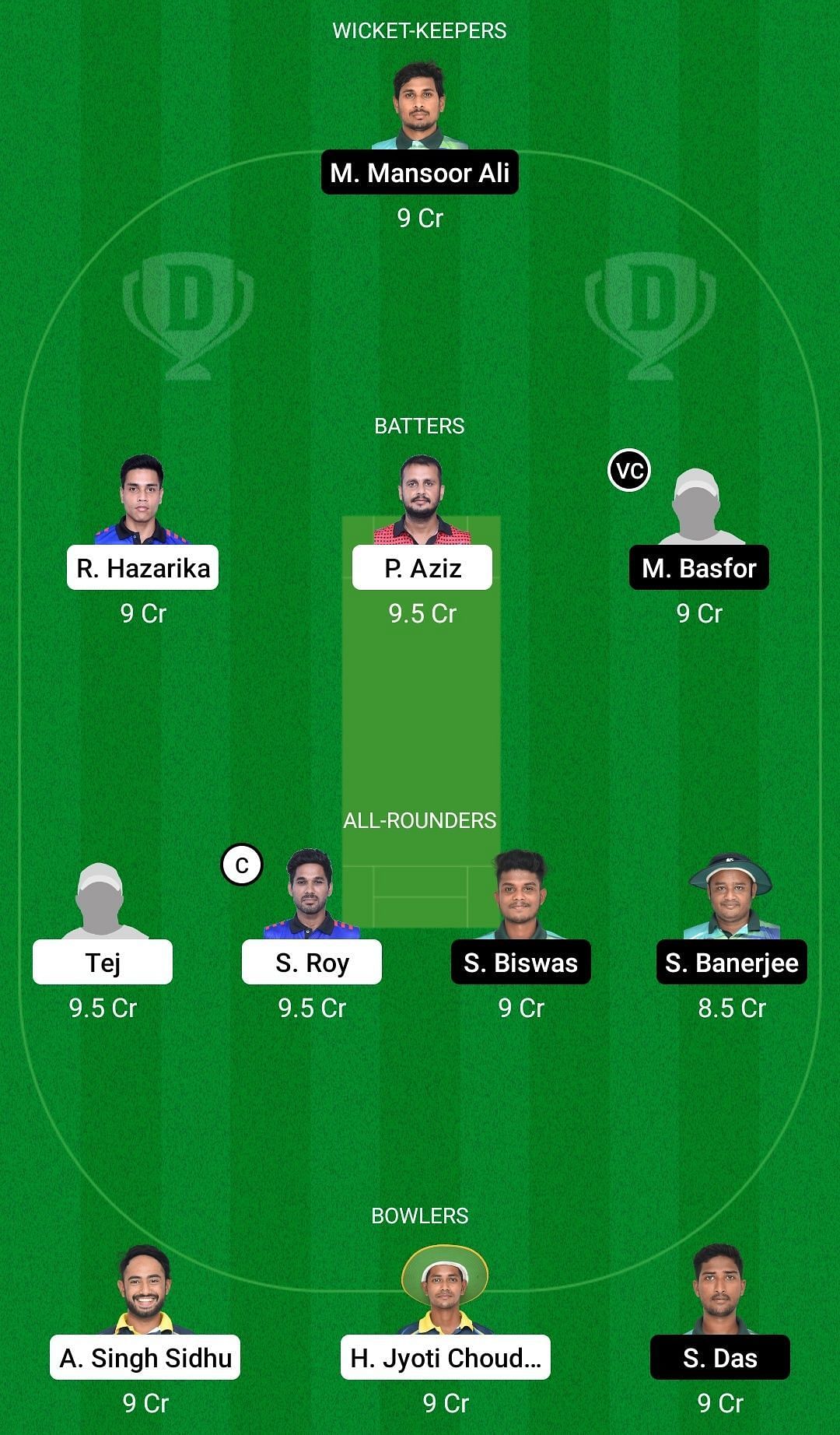 Dream11 Team for City Cricket Club vs Tengapara C.C - Assam Premier Club T20 Championship 2022.