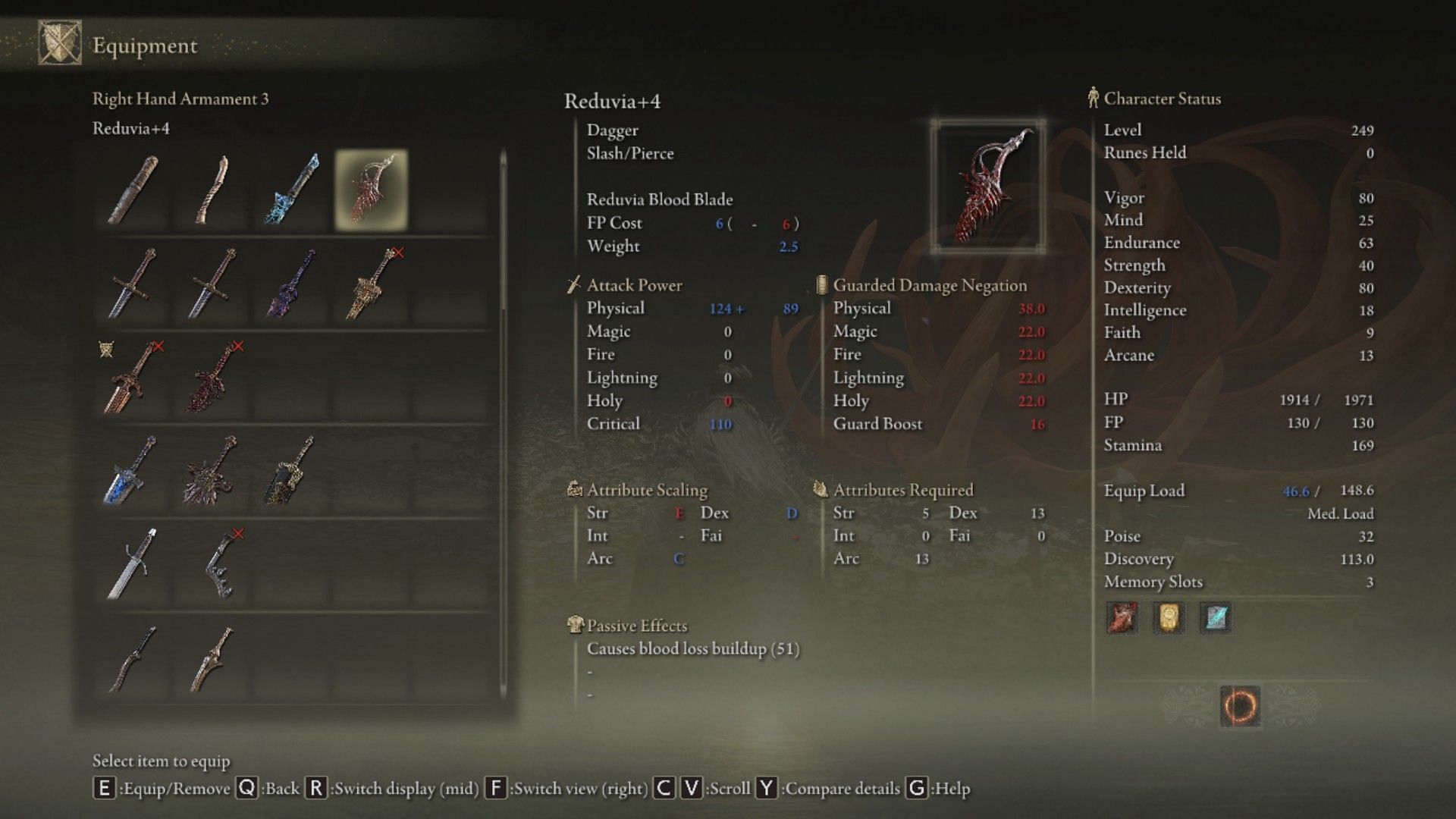 Reduvia might be short-range, but the special attack on this weapon can quickly build up the bleed status effect (Image via Elden Ring)
