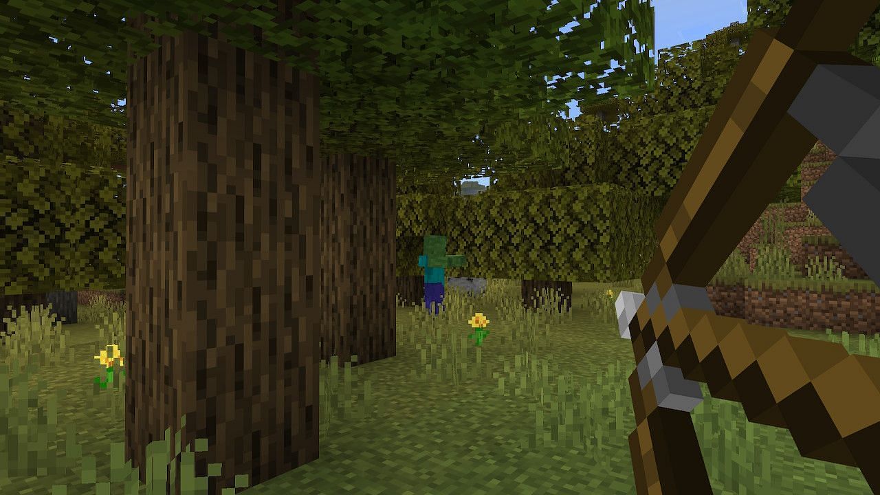 Bows can be created from string and allow players to attack from afar. (Image via Minecraft)