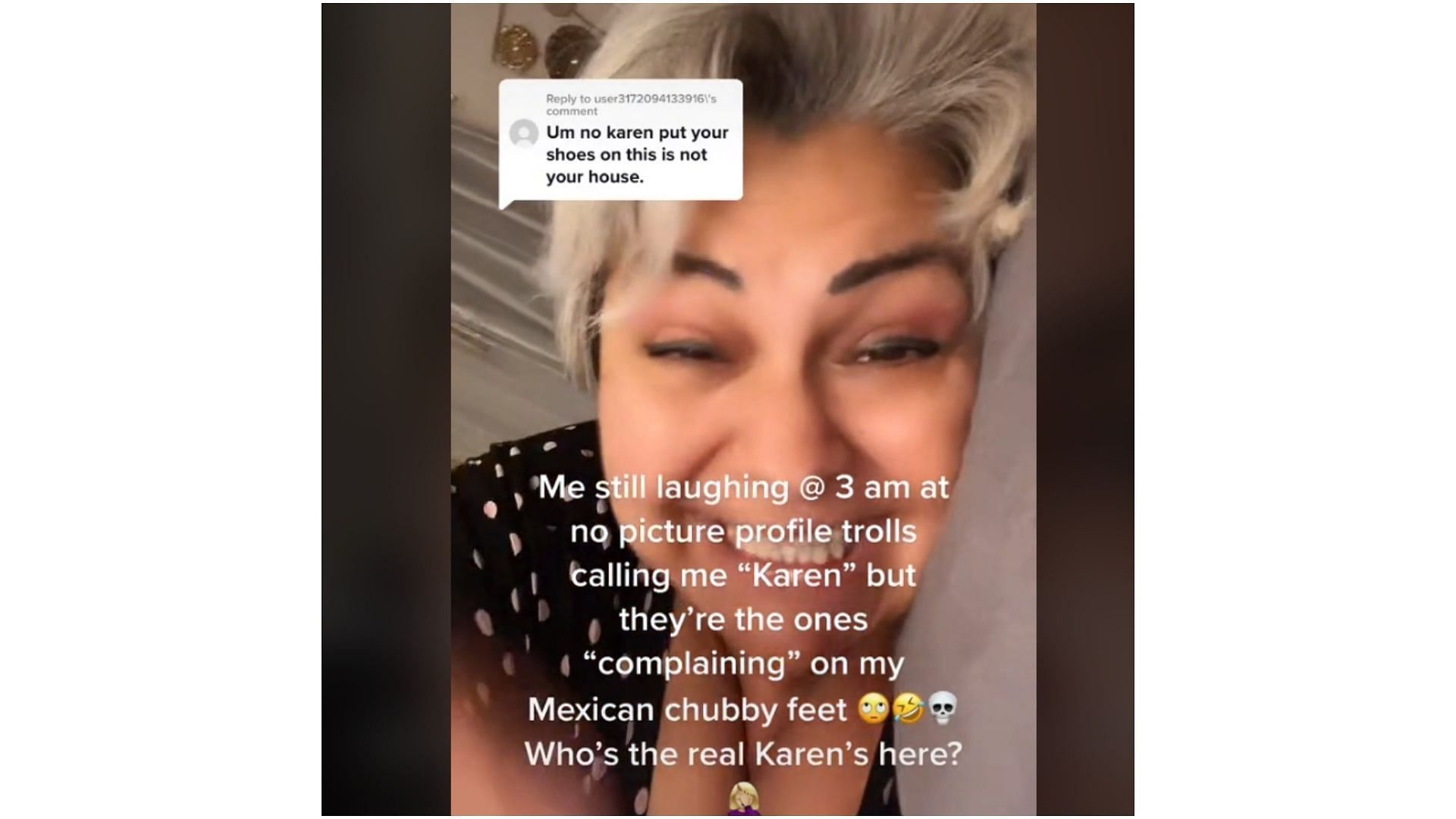 Karina replied to one of the comments on her video (Image via @wendygonewild/TikTok)