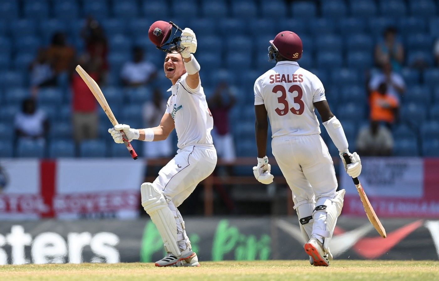 Joshua Da Silva hit a magnificent 100 to help West Indies take a 93-run lead, which would prove to be too much for the Poms in Grenada