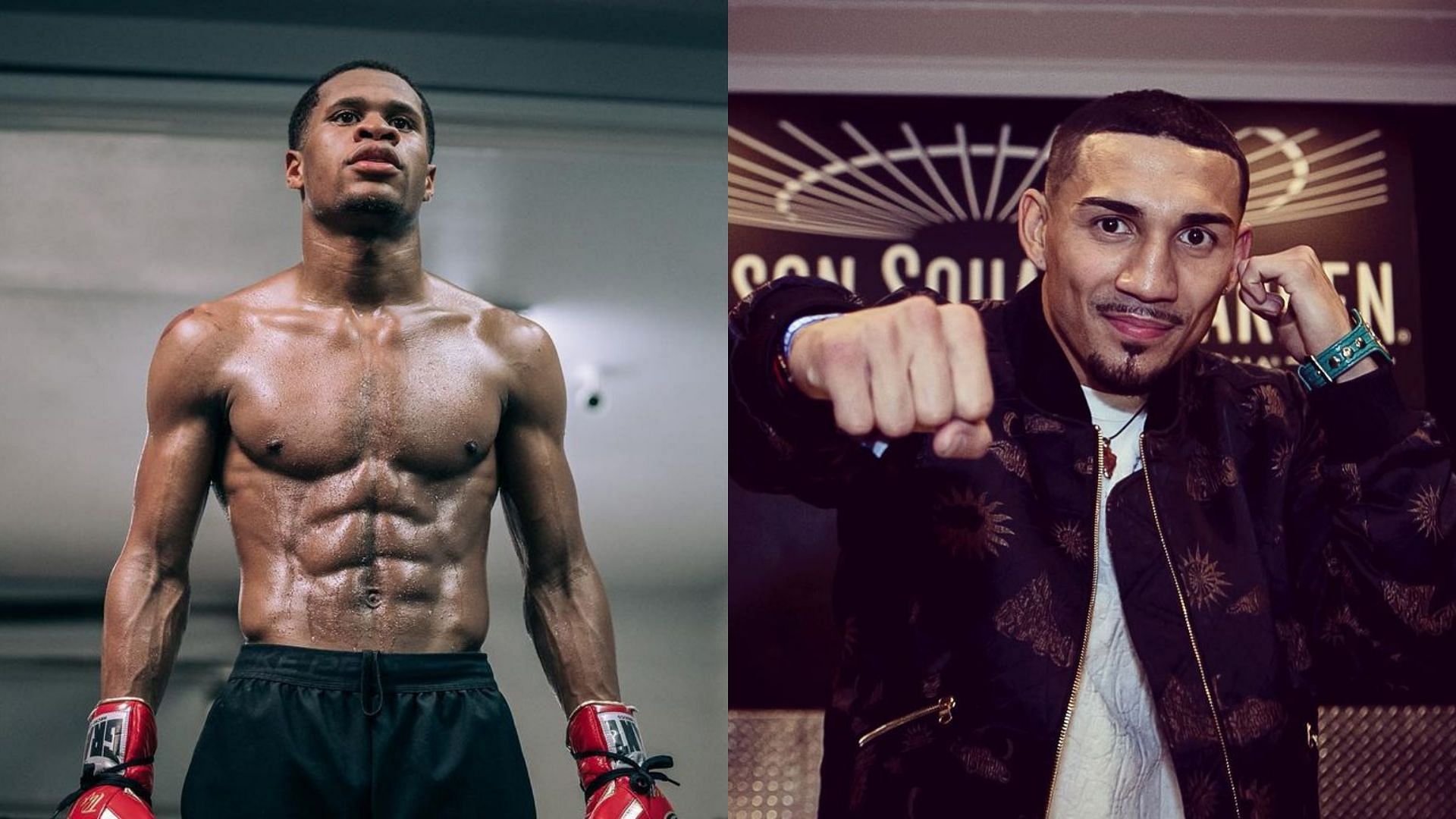 Devin Haney (left) and Teofimo Lopez (right)