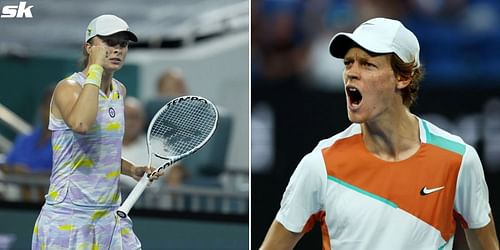 Iga Swiatek and Jannik Sinner at the Miami Open