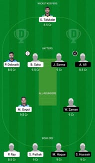 Dream11 Team for Club Triranga vs Zenith C.C - Assam Premier Club T20 Championship 2022.