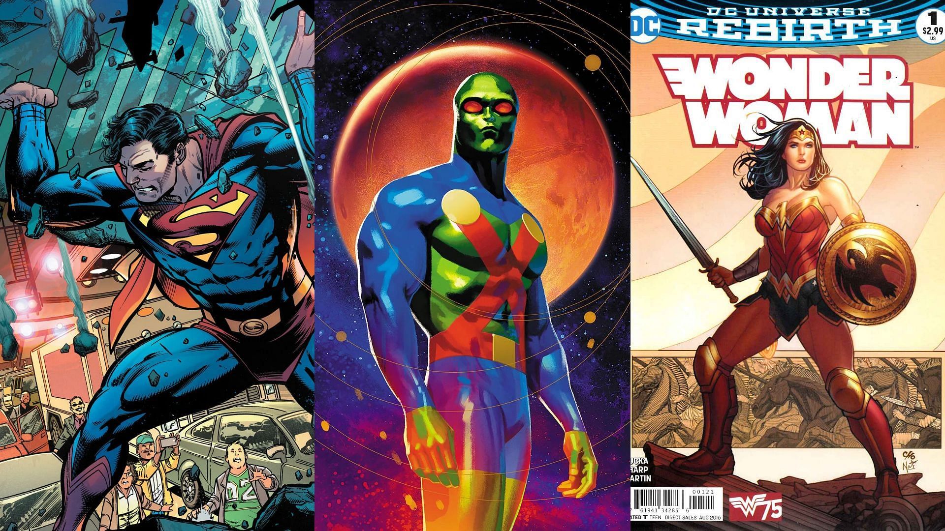Superman, Martian Manhunter, Wonder Woman (Image via DC Comics)