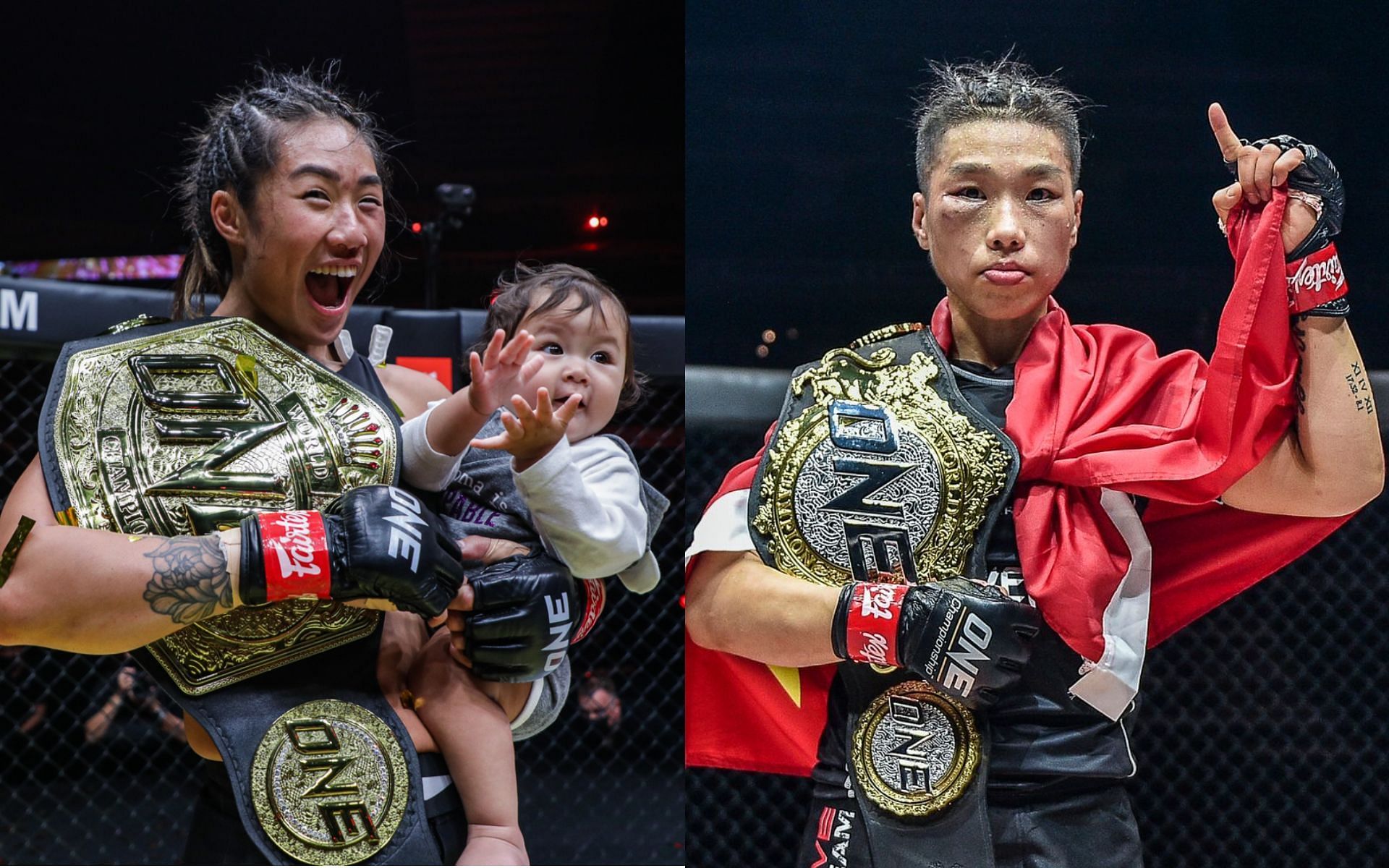 Angela Lee (left) plans to take another crack at Xiong Jing Nan&#039;s (right) [Photos ONE Championship]