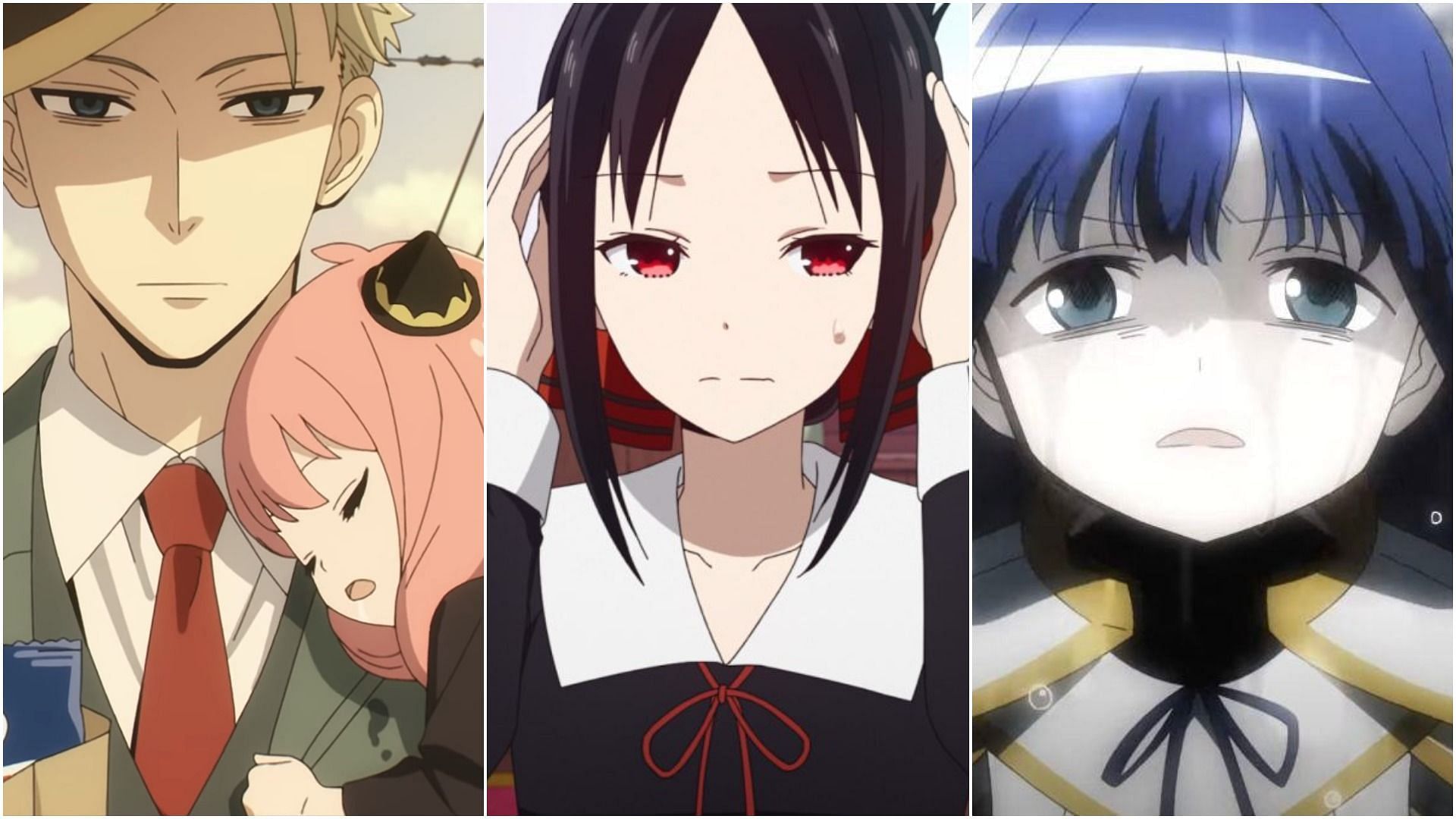 Anime lineup for Spring 2022 (Images via CloverWorks, Shaft, and A-1 Pictures)