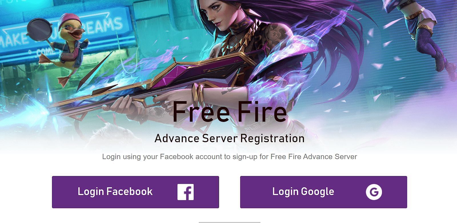 Login using the preferred method (Image via Garena)