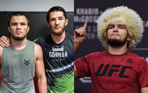 Umar Nurmagomedov (left), Tagir Ulanbekov (center) & Khabib Nurmagomedov (right) [Image Credits- @tagir_ulanbekov on Instagram]