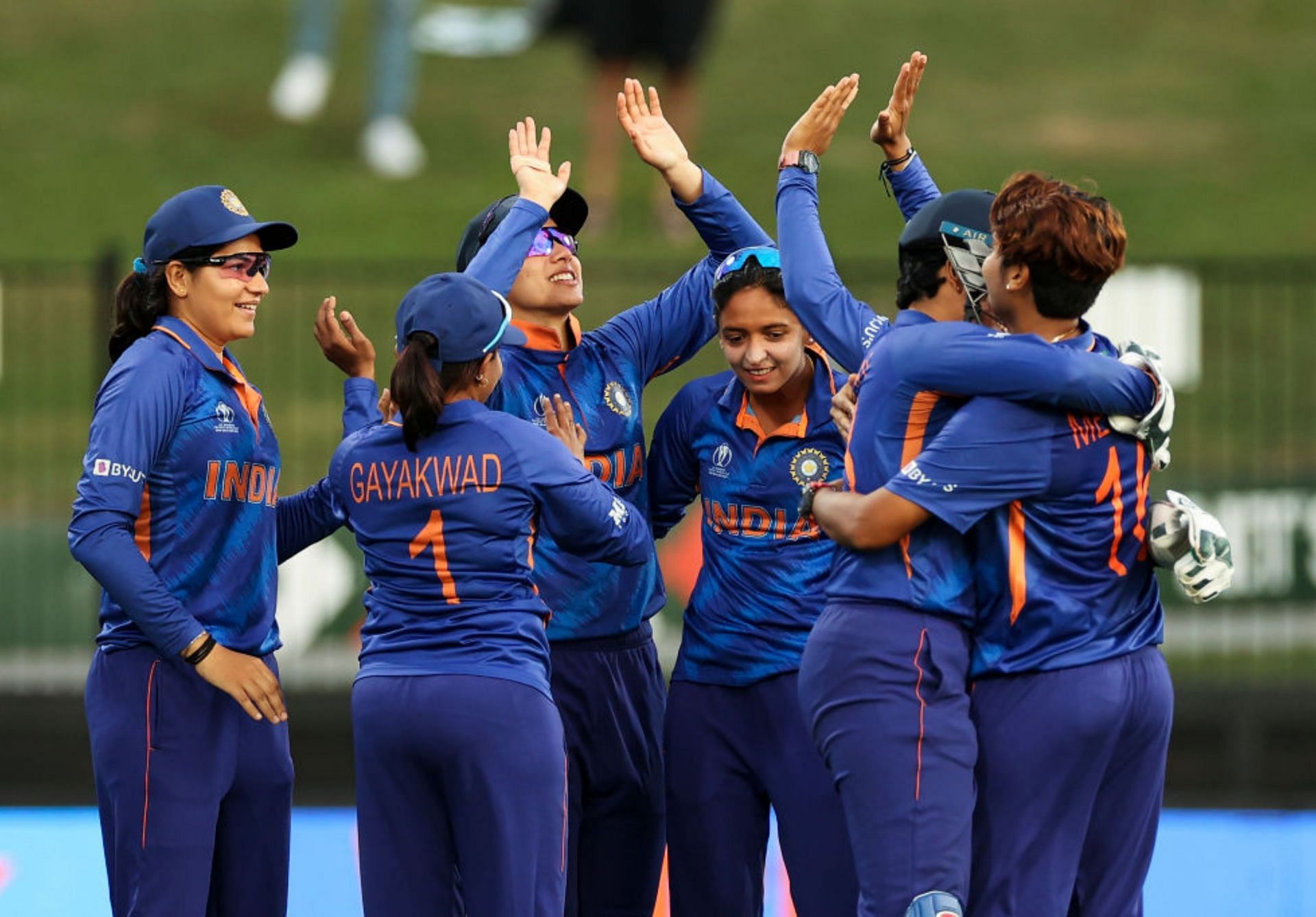 Indian women&#039;s team celebrating after a wicket (PC: ICC)