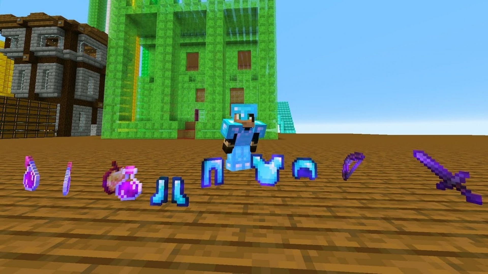 Various enchanted items found by a player (Image via Creeper.gg)