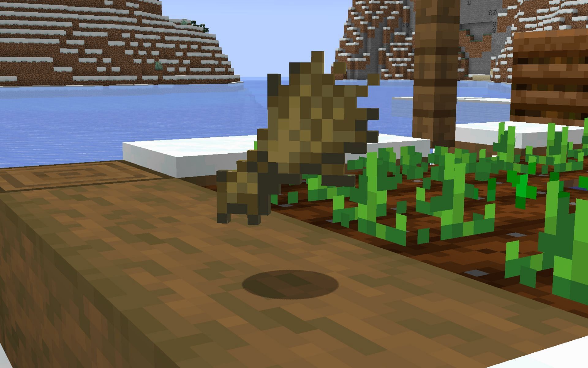 The crop in a village farm (Image via Minecraft)