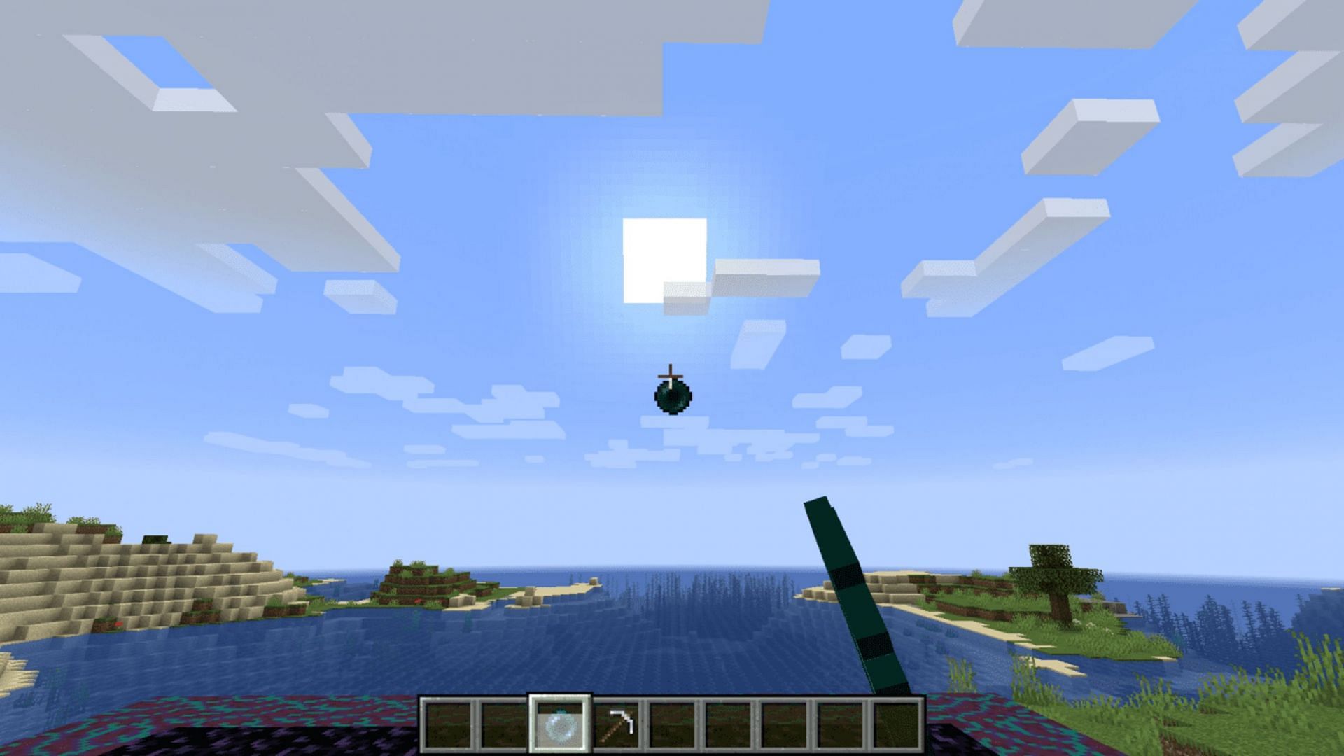 Players can throw ender pearls to teleport short distances (Image via Mojang)