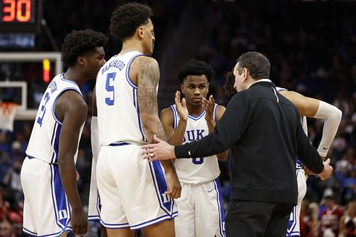 An epic speech from Coach K during a Duke timeout was the turning point of his team's win over Arkansas.