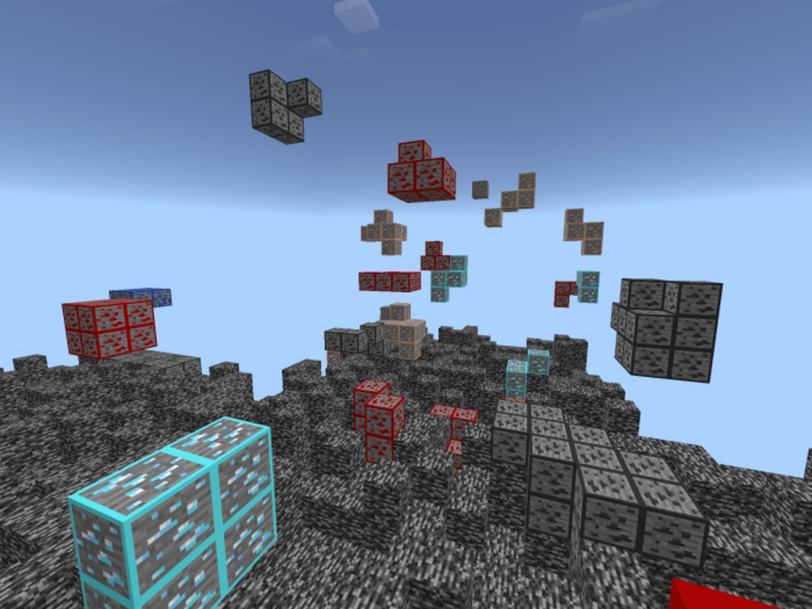 X-Ray texture packs can assist players in detecting ores and other precious blocks (Image via d6b/Mcpedl)