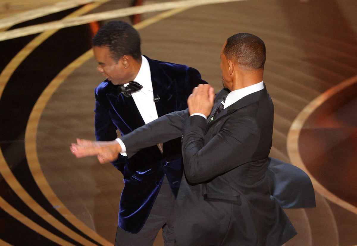 Will Smith being slapped by Chris Rock at the Oscars