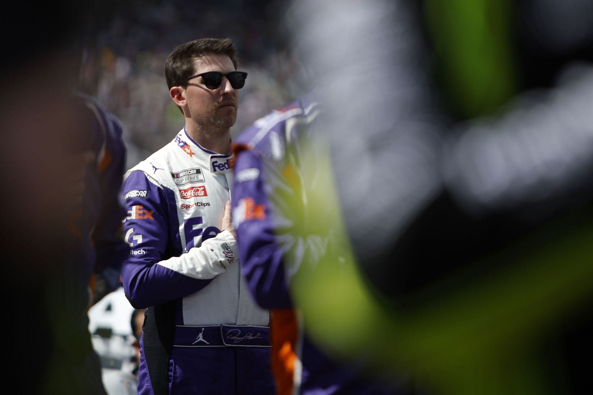 Denny Hamlin at the Phoenix Raceway for the Ruoff Mortgage 500 in 2022. (Photo by Sean Gardner/Getty Images)