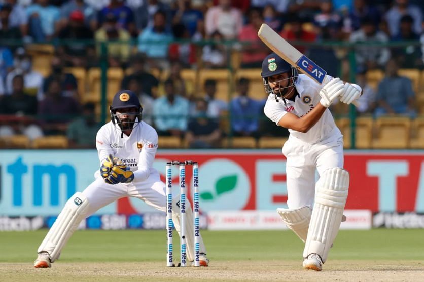Shreyas Iyer scored half-centuries in both innings of the Bengaluru Test [P/C: BCCI]