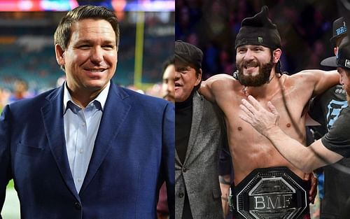 Ron DeSantis (left) and Jorge Masvidal (right)