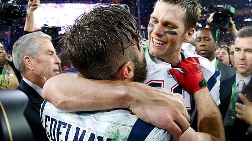 Julan Edelman and Tom Brady (as New England Patriots)