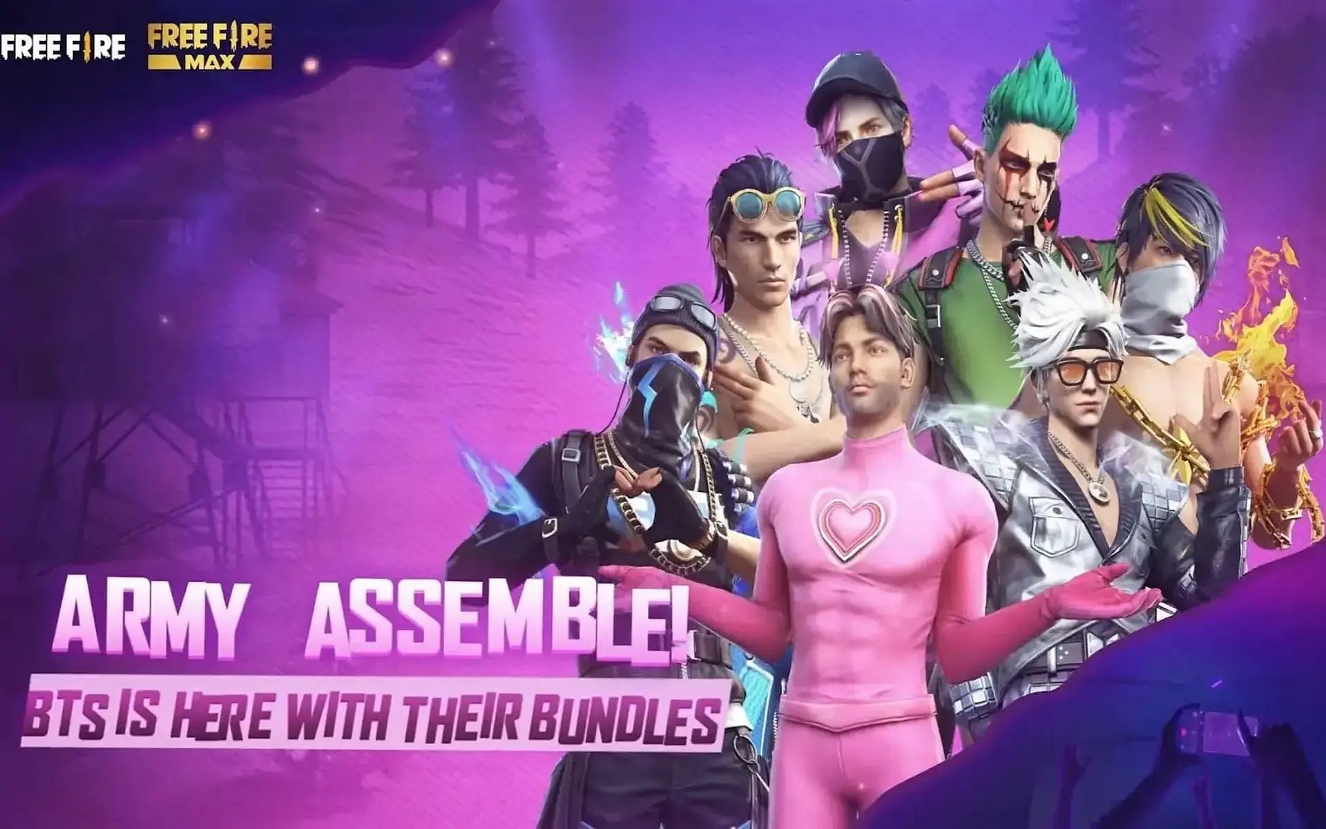 Unlocking BTS bundles in Free Fire MAX (Image via Garena)